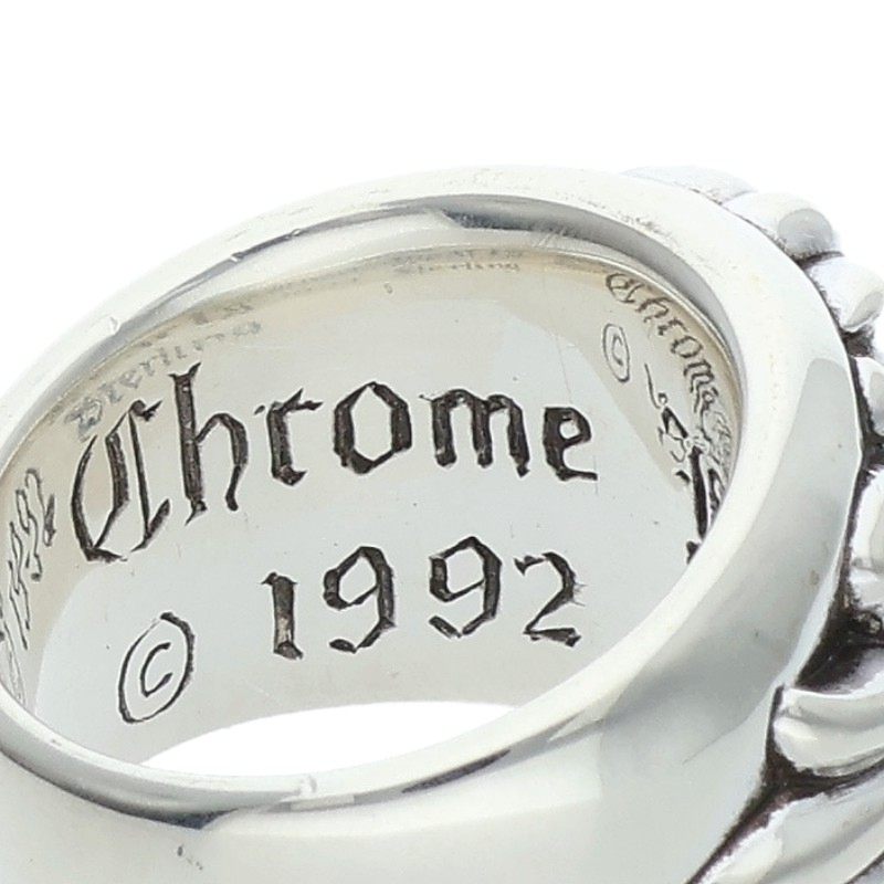 Chrome Hearts Floral Cross Silver Ring Size US 4