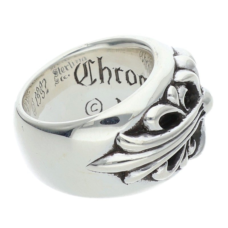 Chrome Hearts Floral Cross Silver Ring Size US 4