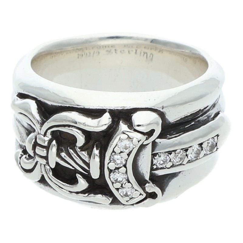 Chrome Hearts Dagger Pave Diamond Silver Ring Size ONE SIZE
