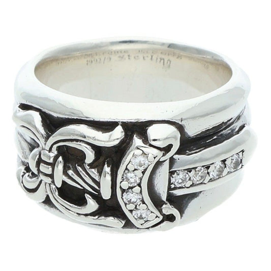 Chrome Hearts Dagger Pave Diamond Silver Ring Size ONE SIZE
