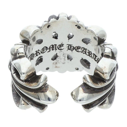 Chrome Hearts Double Floral Cross Silver Ring Size ONE SIZE