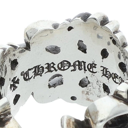 Chrome Hearts Double Floral Cross Silver Ring Size ONE SIZE