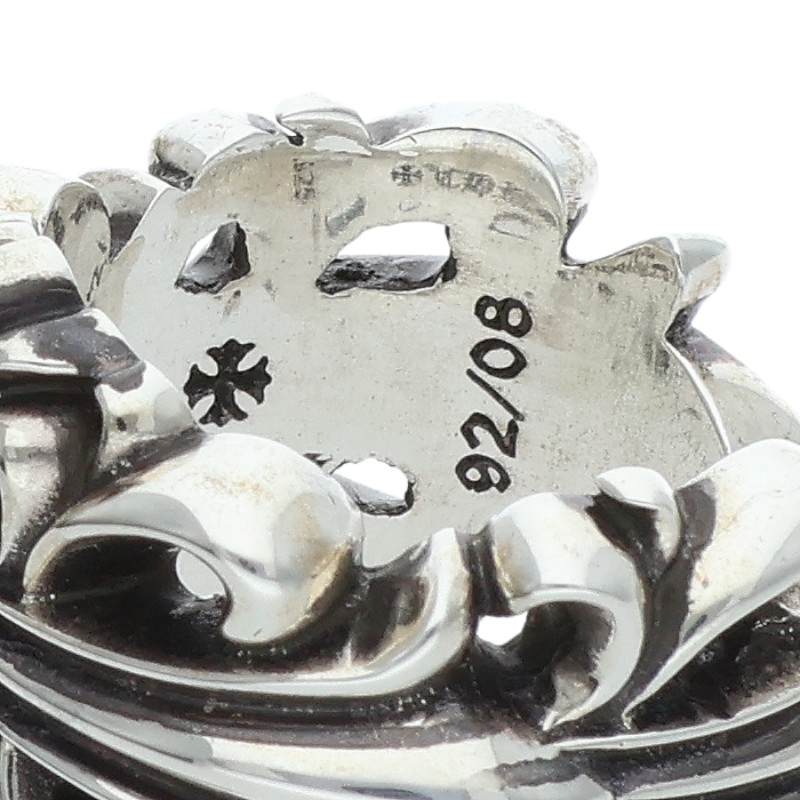 Chrome Hearts Double Floral Cross Silver Ring Size ONE SIZE