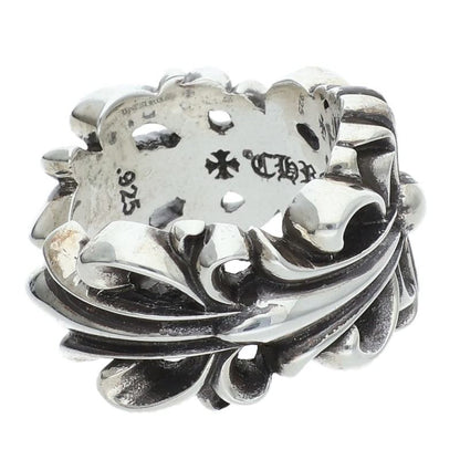 Chrome Hearts Double Floral Cross Silver Ring Size ONE SIZE