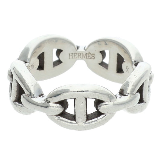 HERMES Chaine d'Ancre Enchainee PM Silver Ring Size ONE SIZE