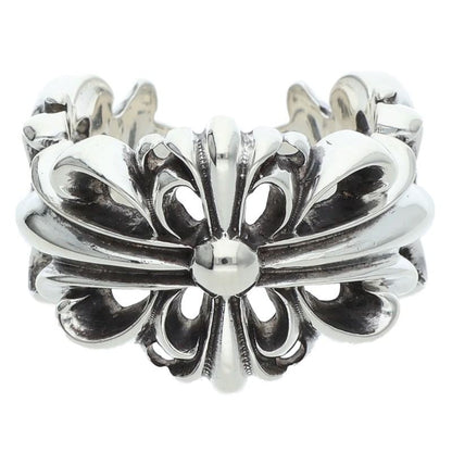 Chrome Hearts DBL FLRL CRS Silver Ring Size ONE SIZE