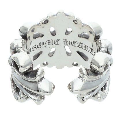 Chrome Hearts DBL FLRL CRS Silver Ring Size ONE SIZE