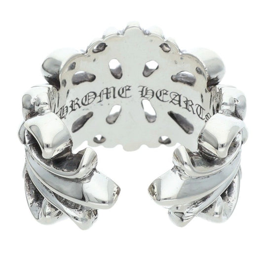 Chrome Hearts DBL FLRL CRS Silver Ring Size ONE SIZE