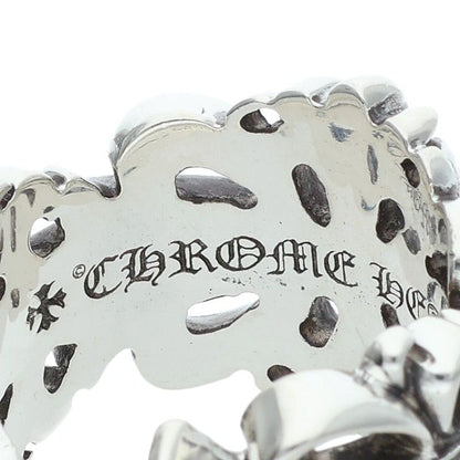 Chrome Hearts DBL FLRL CRS Silver Ring Size ONE SIZE