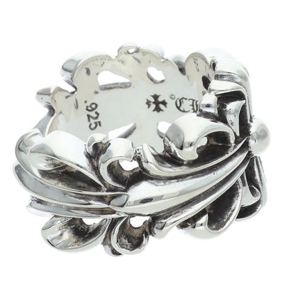 Chrome Hearts DBL FLRL CRS Silver Ring Size ONE SIZE