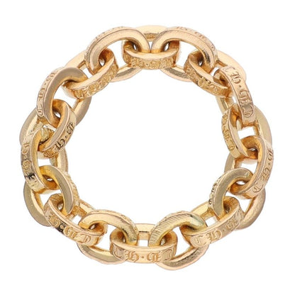 Chrome Hearts 22K Yellow Gold Paper Chain Ring Size US 6