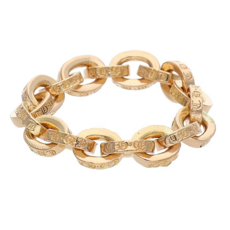 Chrome Hearts 22K Yellow Gold Paper Chain Ring Size US 6