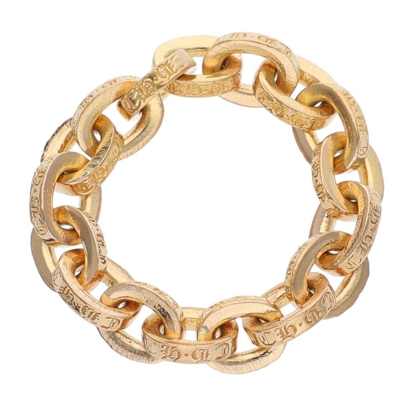 Chrome Hearts 22K PAPER CHAIN Yellow Gold Ring Size US 4.5