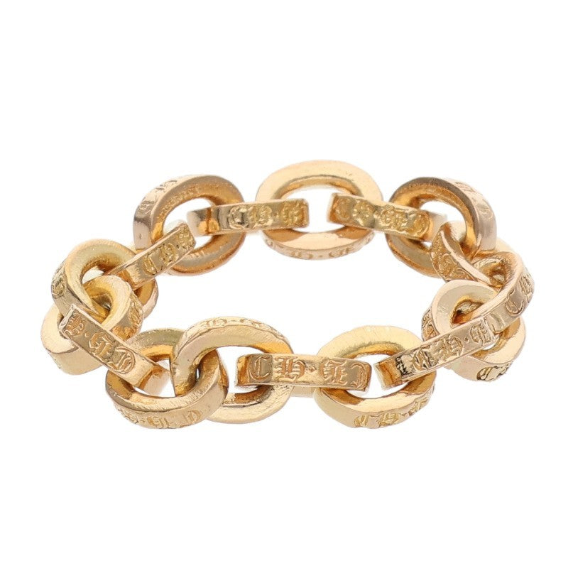Chrome Hearts 22K PAPER CHAIN Yellow Gold Ring Size US 4.5