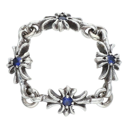 Chrome Hearts Tiny ECH Plus Sapphire Ring Size 10.5