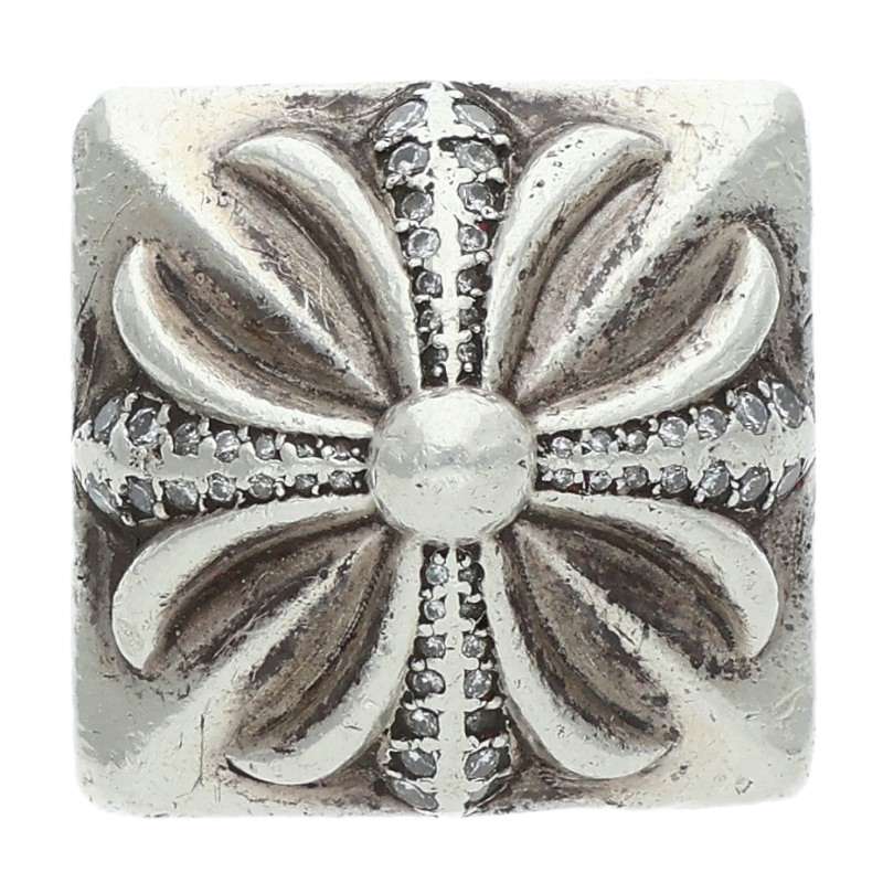 Chrome Hearts CH Plus Pyramid Pave Diamond Size JP 7