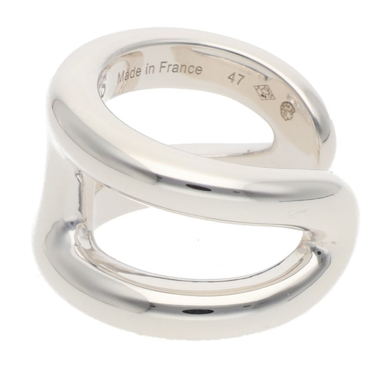 HERMES Osmose GM Silver Ring Size ONE SIZE