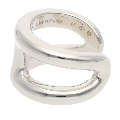 HERMES Osmose GM Silver Ring Size ONE SIZE
