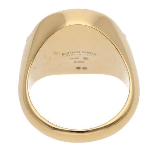 BOTTEGA VENETA Indented Top Yellow Gold Ring Size 19