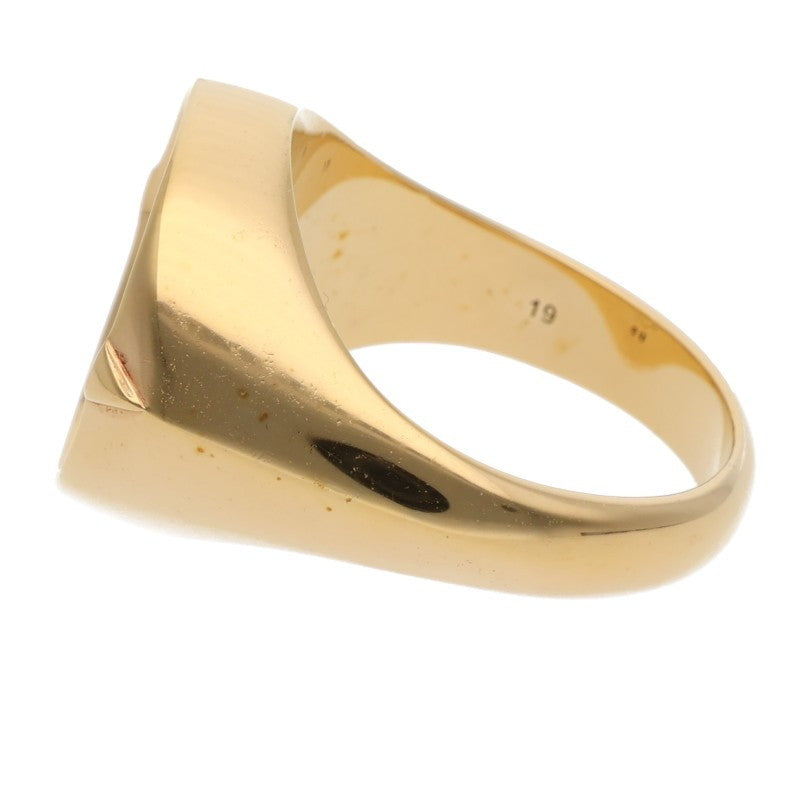 BOTTEGA VENETA Indented Top Yellow Gold Ring Size 19