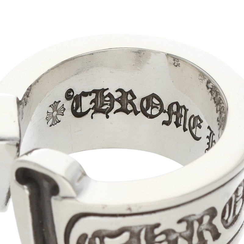 Chrome Hearts LG SCROLL LABEL Silver Ring Size ONE SIZE