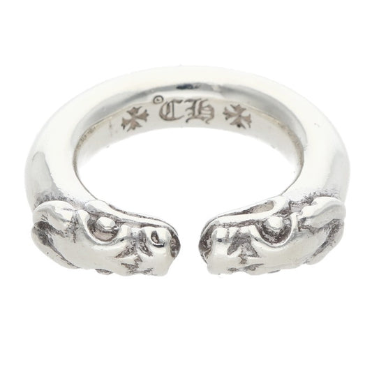 Chrome Hearts DOUBLE DOG RING 925 Silver Ring Size ONE SIZE