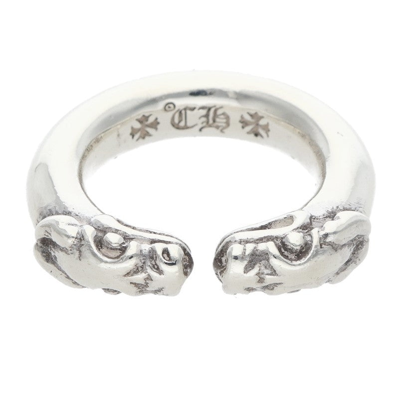 Chrome Hearts DOUBLE DOG RING 925 Silver Ring Size US 4.5