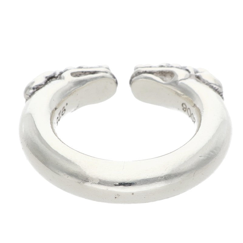 Chrome Hearts DOUBLE DOG RING 925 Silver Ring Size US 4.5