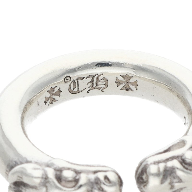 Chrome Hearts DOUBLE DOG RING 925 Silver Ring Size US 4.5