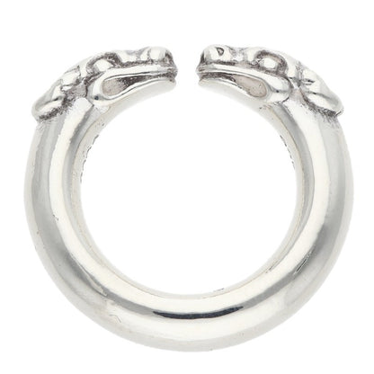 Chrome Hearts DOUBLE DOG RING 925 Silver Ring Size US 4.5