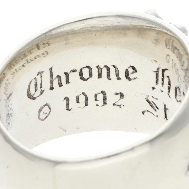 Chrome Hearts FLRL CRS Sterling Silver Ring Size ONE SIZE