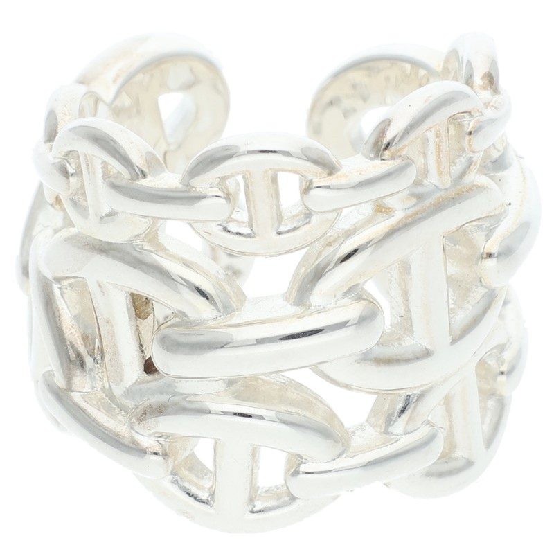 HERMES Chaine d'Ancre Enchainee GM Silver Ring Size ONE SIZE