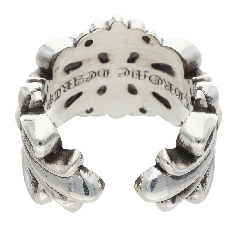 Chrome Hearts DBL Floral Cross Silver Ring Size ONE SIZE