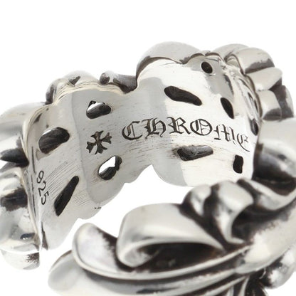 Chrome Hearts DBL Floral Cross Silver Ring Size ONE SIZE