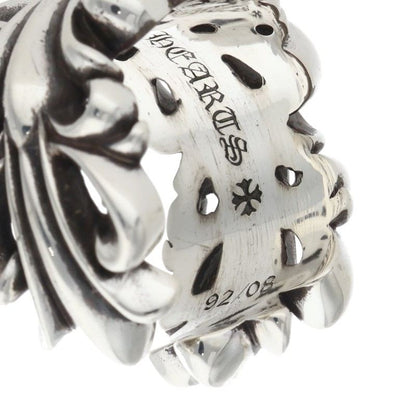 Chrome Hearts DBL Floral Cross Silver Ring Size ONE SIZE