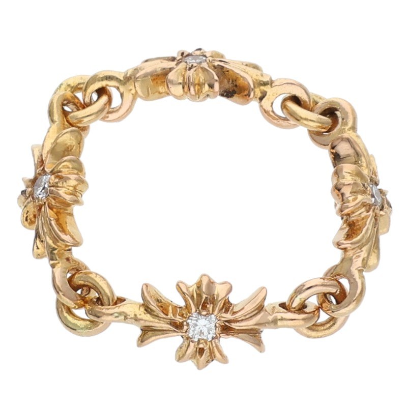 Chrome Hearts 22K Tiny E CH Plus Diamond Gold Size ONE SIZE