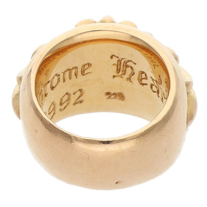 Chrome Hearts 22K Floral Cross Gold Ring Size JP 6