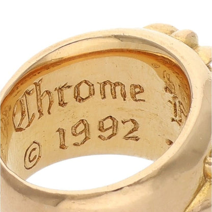 Chrome Hearts 22K Floral Cross Gold Ring Size JP 6