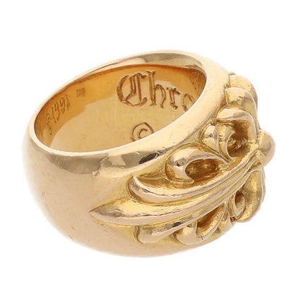 Chrome Hearts 22K Floral Cross Gold Ring Size JP 6