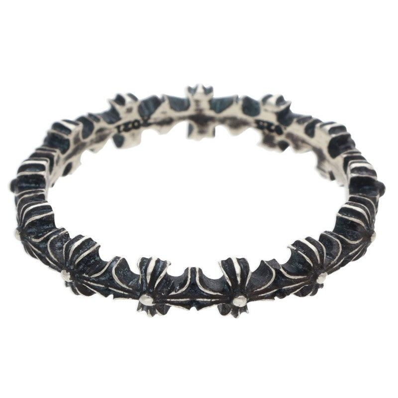 Chrome Hearts Tiny E CH Plus Band Silver Ring Size US 8