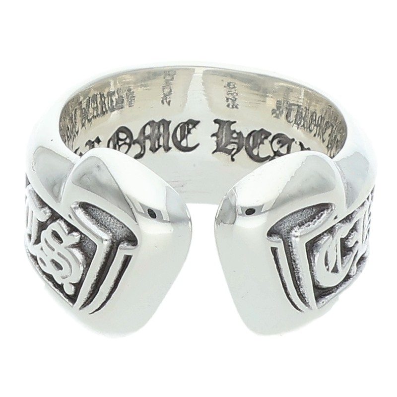 Chrome Hearts SM SCROLL LABEL 925 Silver Ring Size ONE SIZE