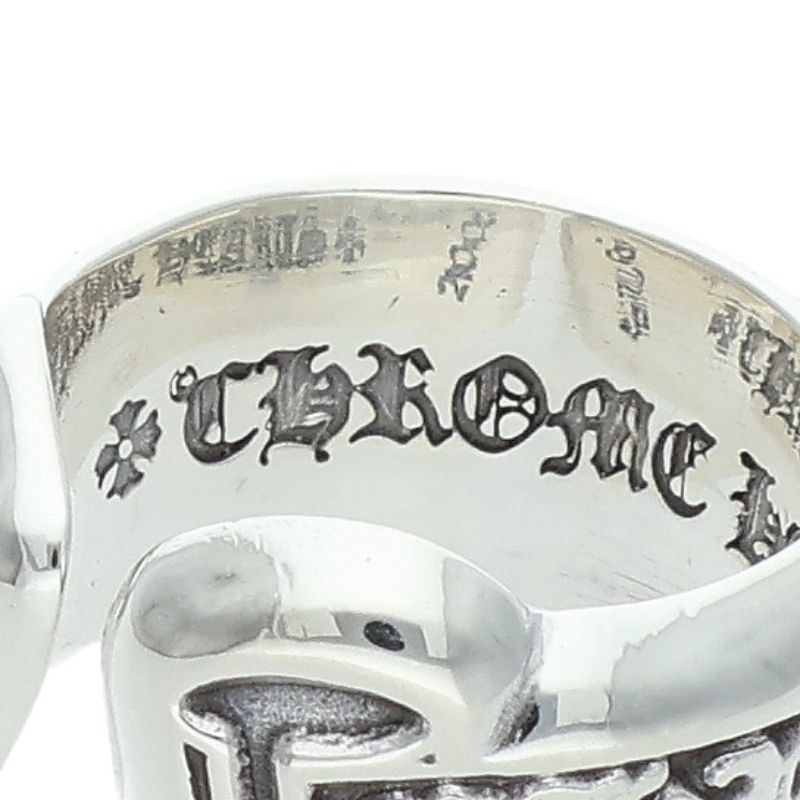 Chrome Hearts SM SCROLL LABEL 925 Silver Ring Size ONE SIZE