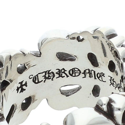 Chrome Hearts DBL FLRL CRS 925 Silver Ring Size US 5