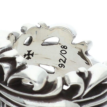 Chrome Hearts DBL FLRL CRS 925 Silver Ring Size US 5