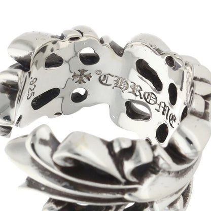 Chrome Hearts DBL FLRL CRS Floral Cross Ring Size ONE Silver