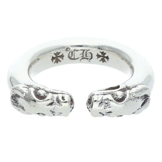 Chrome Hearts DOUBLE DOG RING Silver Size ONE SIZE
