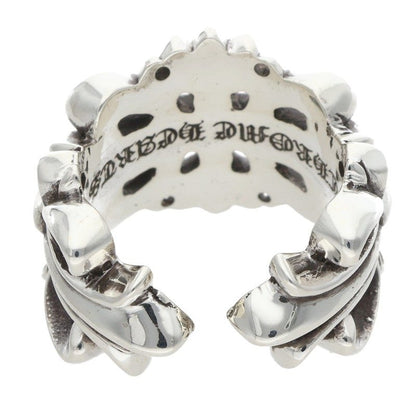 Chrome Hearts Double Floral Cross Silver Ring Size ONE SIZE