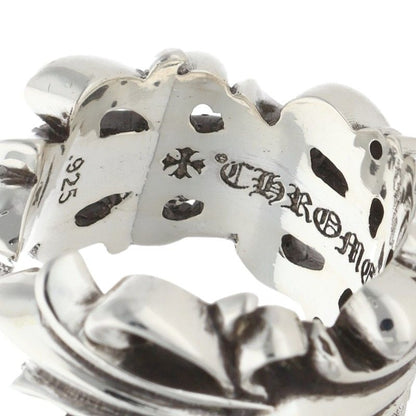 Chrome Hearts Double Floral Cross Silver Ring Size ONE SIZE