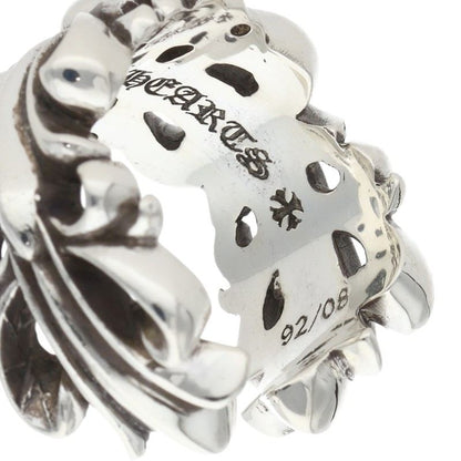 Chrome Hearts Double Floral Cross Silver Ring Size ONE SIZE