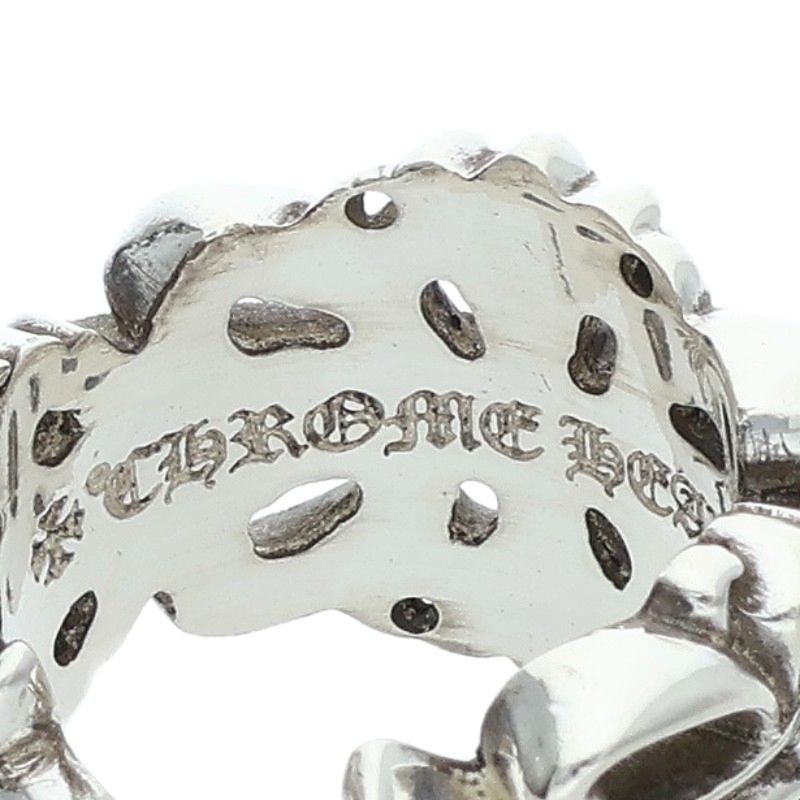 Chrome Hearts Double Floral Cross Silver Ring Size ONE SIZE